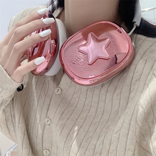 Auramma Collections Funky Kawaii Metallic Pink Stars Soft AirPods Max Case