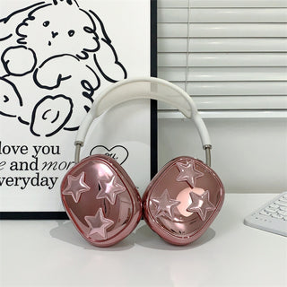 Auramma Collections Funky Kawaii Metallic Pink Stars Soft AirPods Max Case
