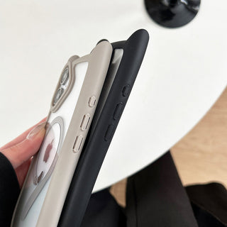 Auramma Collections Funky Kawaii Plain Color Black Pink Blue Gray Cat Ear Shaped Bumper Tail MagSafe Clear Soft TPU Case iPhone 17 16 15 14 13 12 Pro Max Plus Mini 16e Air