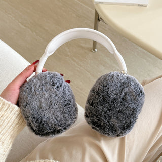 Auramma Collections Minimalist Warm Gray Black Pink White Plush Soft AirPods Max Case