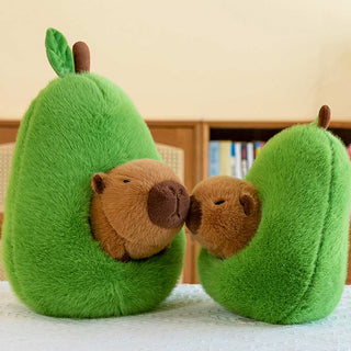 Auramma Collections Kawaii Cute Capybara Avocado Fluffy Soft Plushie Toy Gift Throw Pillow