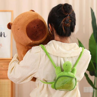 Auramma Collections Kawaii Cute Capybara Turtle Backpack Soft Plushie Toy Throw Pillow Gift