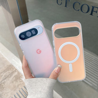 Auramma Collections Minimalist Aesthetic Dreamy Radiant Iridescent Frosted MagSafe Soft TPU Case Google Pixel 10 9 8 Pro XL