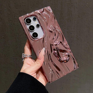 Auramma Collections Artistic Aesthetic Glossy Blue Red Fuchsia Purple Silver Gold 3D Sculpture Textured Surface Design Soft TPU Case Samsung Galaxy S25 S24 S23 Plus Ultra