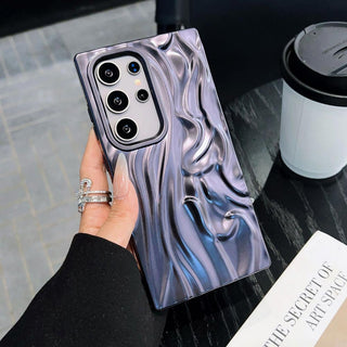 Auramma Collections Artistic Aesthetic Matte Color Black Red Purple Silver Green 3D Sculpture Textured Surface Design Soft TPU Case Samsung Galaxy S25 S24 S23 Ultra Plus