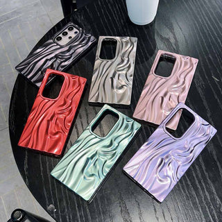 Auramma Collections Artistic Aesthetic Matte Color Black Red Purple Silver Green 3D Sculpture Textured Surface Design Soft TPU Case Samsung Galaxy S25 S24 S23 Ultra Plus