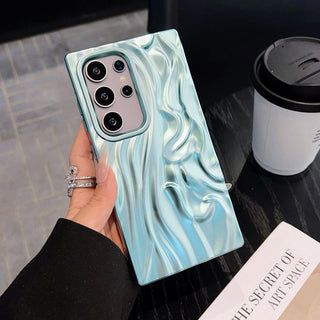 Auramma Collections Artistic Aesthetic Matte Color Black Red Purple Silver Green 3D Sculpture Textured Surface Design Soft TPU Case Samsung Galaxy S25 S24 S23 Ultra Plus