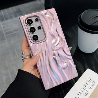 Auramma Collections Artistic Aesthetic Matte Color Black Red Purple Silver Green 3D Sculpture Textured Surface Design Soft TPU Case Samsung Galaxy S25 S24 S23 Ultra Plus