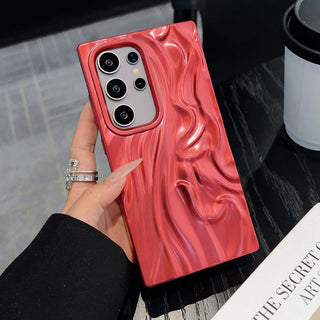 Auramma Collections Artistic Aesthetic Matte Color Black Red Purple Silver Green 3D Sculpture Textured Surface Design Soft TPU Case Samsung Galaxy S25 S24 S23 Ultra Plus