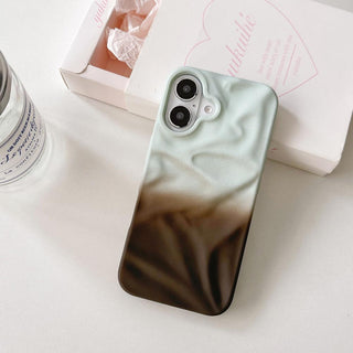 Auramma Collections Matte Gradient Cream Purple Pink Black White Brown Blue Gray Yellow Mint Coffee 3D Crinkle Style Soft TPU Case iPhone 16 15 14 13 Pro Max 