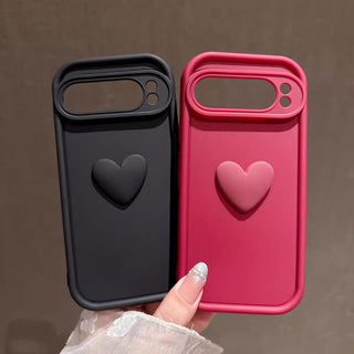 Auramma Collections Minimalist Aesthetic Matte Plain Black Fuchsia Pink White Coffee Heart Soft TPU Google Pixel 9 8 7a Pro XL