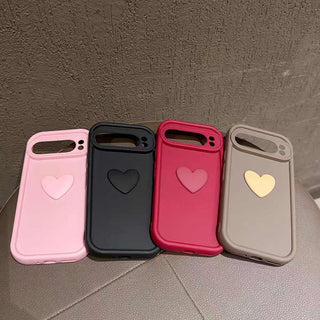 Auramma Collections Minimalist Aesthetic Matte Plain Black Fuchsia Pink White Coffee Heart Soft TPU Google Pixel 9 8 7a Pro XL
