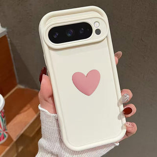 Auramma Collections Minimalist Aesthetic Matte Plain Black Fuchsia Pink White Coffee Heart Soft TPU Google Pixel 9 8 7a Pro XL