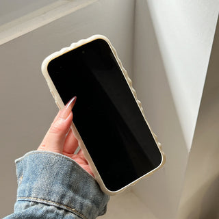 Auramma Collections Minimalist Cool Aesthetic Glossy Fuchsia Red Baby Pink Cream Yellow White Black 3D Folds Creases Style Surface Soft TPU case iPhone 17 16 15 14 13 Pro Max Air