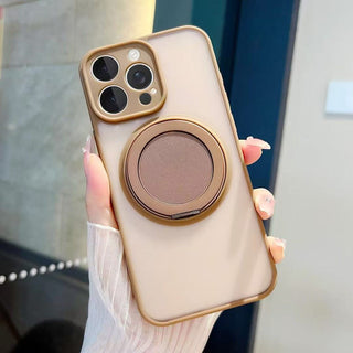 Auramma Collections Minimalist Frosted Matte Black Sand Gray Plum Dark Green Blue Lilac Baby Pink MagSafe Pull Out 360 Degree Turning Stand Soft TPU Case iPhone 17 16 15 14 Pro Max Plus Air