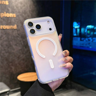 Auramma Collections Minimalist Soft Aesthetic Iridescent Radiant Colors Frosted MagSafe Soft TPU Case iPhone 17 Pro Max Air