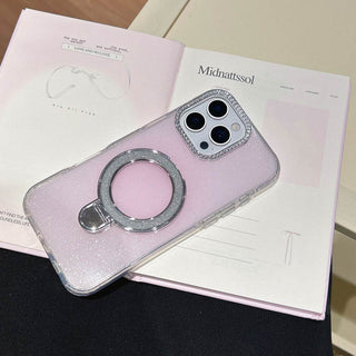 Auramma Collections Soft Aesthetic Glitter Pastel Jello Color Pink White Yellow Purple Blue MagSafe Pull Stand Soft TPU Case iPhone 17 16 15 14 13 Pro Max Plus Air