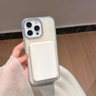 Auramma Collections Soft Aesthetic Glitter Pastel Jello Color Pink White Yellow Purple Blue MagSafe Pull Stand Soft TPU Case iPhone 17 16 15 14 13 Pro Max Plus Air