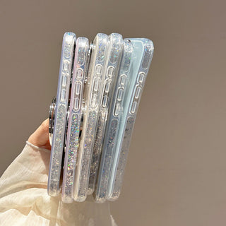 Auramma Collections Soft Aesthetic Glitter Pastel Jello Color Pink White Yellow Purple Blue MagSafe Pull Stand Soft TPU Case iPhone 17 16 15 14 13 Pro Max Plus Air