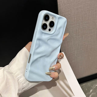 Auramma Collections Summer Vibrant Aesthetic Glossy Candy Macaron Mint Green Baby Blue Barbie Pink Sunny Yellow 3D Crinkles Style Soft TPU Case iPhone 16 15 14 13 12 11 Pro Max Plus