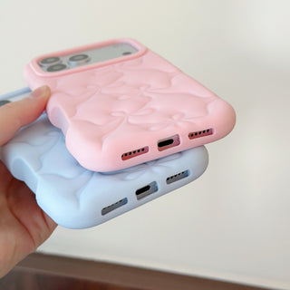 Auramma Collections Matte 3D Ribbon Pattern Blue Pink Yellow Black Soft TPU Case iPhone 17 16 15 14 13 Pro Max Plus