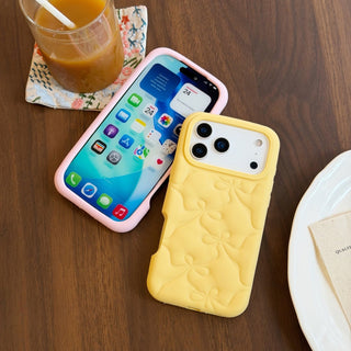 Auramma Collections Matte 3D Ribbon Pattern Blue Pink Yellow Black Soft TPU Case iPhone 17 16 15 14 13 Pro Max Plus
