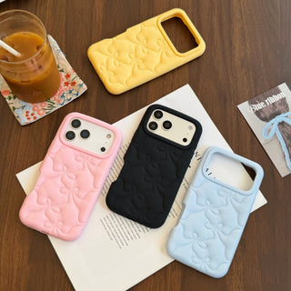 Auramma Collections Matte 3D Ribbon Pattern Blue Pink Yellow Black Soft TPU Case iPhone 17 16 15 14 13 Pro Max Plus