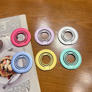 Auramma Magnetic Summer Color MagSafe 360 Degree Turn Ring Holder Stand Fuchsia Green Silver Blue Lavender Yellow