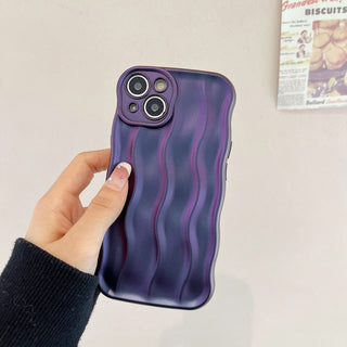 Auramma Collections Avant Basic Plain Glossy White Green Wine Red Matte Radiant Purple Metallic Silver 3D Linear Wavy Style Soft TPU Case iPhone 15 14 13 12 11 Pro Max Plus