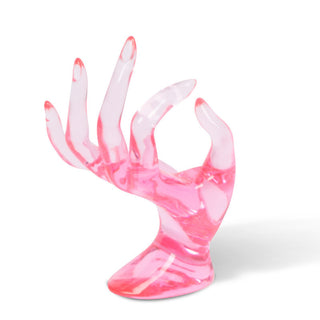 Auramma Collections Y2K Clear Pink Black White OK Hand Gesture Jewelry Display Stand
