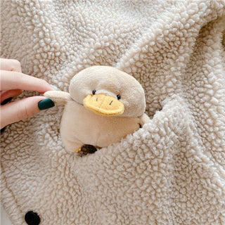Auramma Collections funny cute adorable ugly plush fluffy duck AirPods 1/2 Pro 3 case perfect holiday gift for her