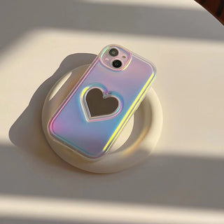 Auramma Collections Avant Basic Dreamy Radiant Fairy Colors Heart Mirror Soft TPU Case iPhone 14 13 12 11 Pro Max