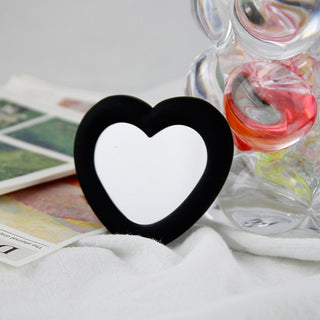 Auramma Collections Avant Basic Funky Bold Color Hot Baby Pink Blue Black Matcha Green Wine Lavender Cream Frame Heart Shaped Mirror Pull Out Phone Grip