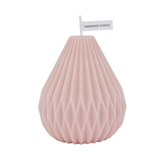 Auramma Collections Avant Basic Geometric Pear Shaped Stripe Finish Dusty Pink Pastel Color Cinnamon Peach Scented Candles