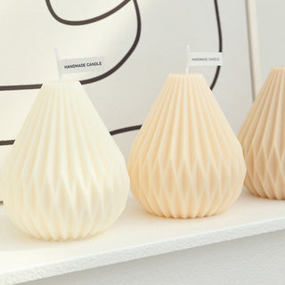 Auramma Collections Avant Basic Geometric Pear Shaped Stripe Finish Light Pastel Color Scented Candles