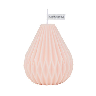 Auramma Collections Avant Basic Geometric Pear Shaped Stripe Finish Light Pastel Light Pink Color Sweet Scented Candles