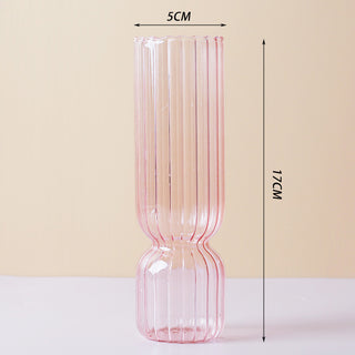 Auramma Collections Avant Basic Glossy Clear Purple Pink Funky Shape Candle Dried Flower Holder