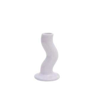 Auramma Collections Avant Basic Glossy Ceramic Large Small Purple White Black Twist Curve Candle Holder