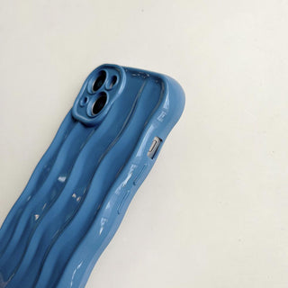 Auramma Collections Avant Basic Linear Wavy Glossy Finish Pastel Blue Dusty Pink Light Grey Soft TPU Case iPhone 14 13 12 11 Pro Max