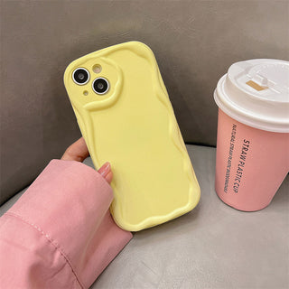 Auramma Collections Avant Basic Pastel Macaron Colors Pink Beige Baby Blue Yellow Mustard Funky Irregular Shape Soft TPU Case iPhone 15 14 13 12 11 Pro Max