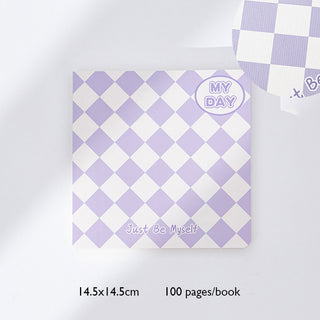 Auramma Collections Avant Basic Plain Color Diamond Checker Pink Purple Blue Black Square Notebook