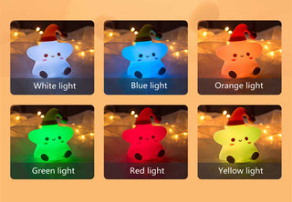 Auramma Collections Cute Portable 3D Cute Sleepy Star Tap Changing Color Baby Proof Night Ambient LampLight 