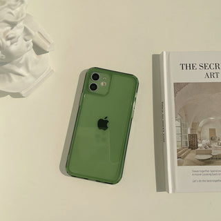 Auramma Collections Soft Clear Glossy Plain Green Black Brown TPU Case iPhone 14 13 12 11 Pro Max Plus X XS XR