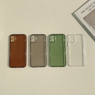 Auramma Collections Soft Clear Glossy Plain Green Black Brown TPU Case iPhone 14 13 12 11 Pro Max Plus X XS XR