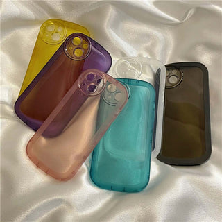 Auramma Collections Clear Round Colorful Blue Pink Purple Yellow Black White TPU iPhone Case