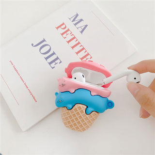 Auramma Collections Creative 3D Cotton Candy Ice Cream AirPods 1 2 Pro Case