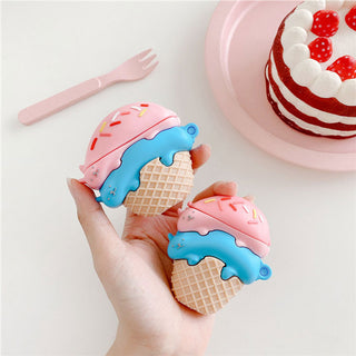 Auramma Collections Creative 3D Cotton Candy Ice Cream AirPods 1 2 Pro Case