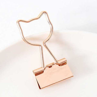 Auramma Collections Cute Bow Cat Heart Lips Flamingo Shape Rose Gold Binder Clips