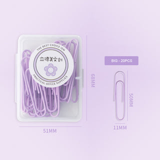Auramma Collections Cute Dreamy Pastel Green Purple Pink Big Small Paperclips