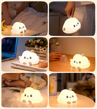 Auramma Collections Cute Portable 3D Smiling Cloud Tap Changing Color Baby Proof Night Light Ambient Lamp